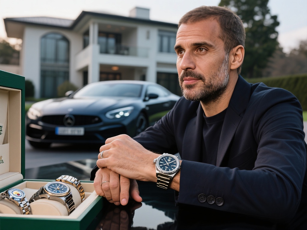 太阳报揭示瓜迪奥拉的奢华生活：名车豪宅与奢侈品汇聚