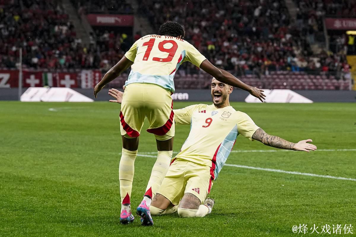 欧国联-何塞卢闪电进球法比安双响 10人西班牙4-1大胜瑞士